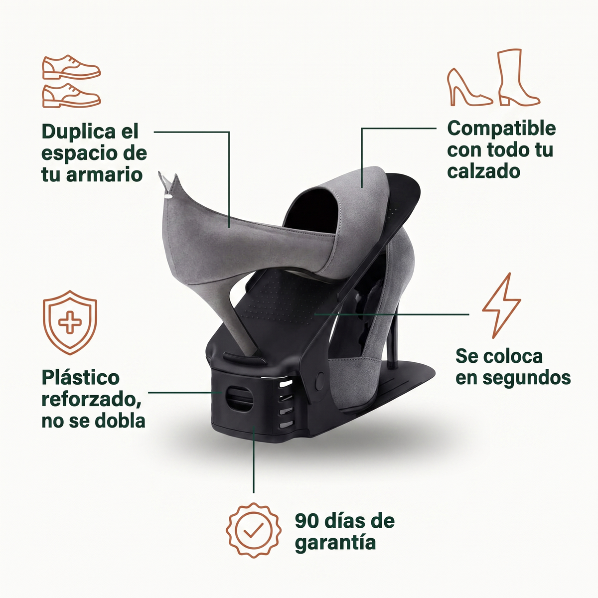 Beneficios del organizador de zapatos Zapatex