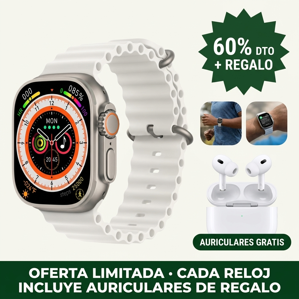 Pack smartwatch con auriculares de regalo