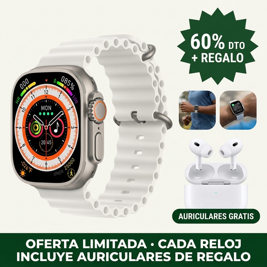 Pack smartwatch con auriculares de regalo